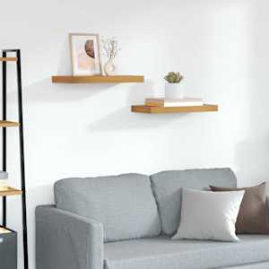 Nástěnná polička 2 pcs Hnědá 50 x 23 x 4 cm kompozitní dřevo - obrázek 1