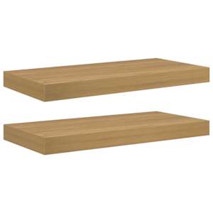 Nástěnná polička 2 pcs Hnědá 50 x 23 x 4 cm kompozitní dřevo - obrázek 2