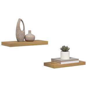 Nástěnná polička 2 pcs Hnědá 50 x 23 x 4 cm kompozitní dřevo - obrázek 3