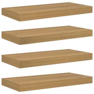 Nástěnná polička 4 pcs Hnědá 50 x 23 x 4 cm kompozitní dřevo - obrázek 2