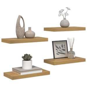 Nástěnná polička 4 pcs Hnědá 50 x 23 x 4 cm kompozitní dřevo - obrázek 3