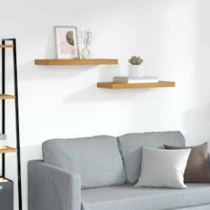 Nástěnná polička 2 pcs Hnědá 60 x 23 x 4 cm kompozitní dřevo - obrázek 1