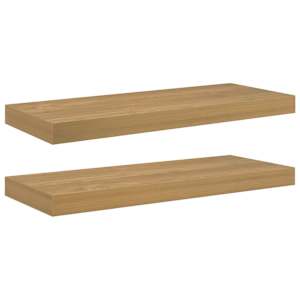 Nástěnná polička 2 pcs Hnědá 60 x 23 x 4 cm kompozitní dřevo - obrázek 2