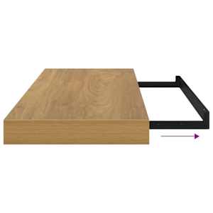 Nástěnná polička 2 pcs Hnědá 60 x 23 x 4 cm kompozitní dřevo - obrázek 13