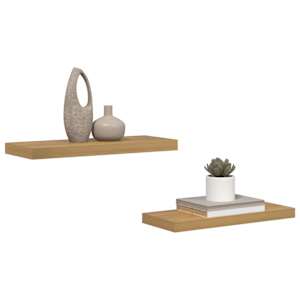 Nástěnná polička 2 pcs Hnědá 60 x 23 x 4 cm kompozitní dřevo - obrázek 3