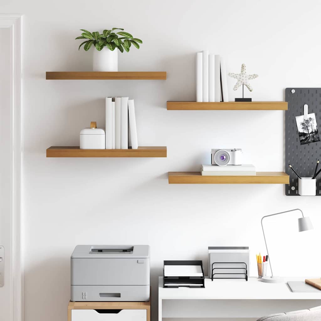 Seinähylly 4 pcs Ruskea 50 x 23 x 4 cm Tekninen puu - Image 4