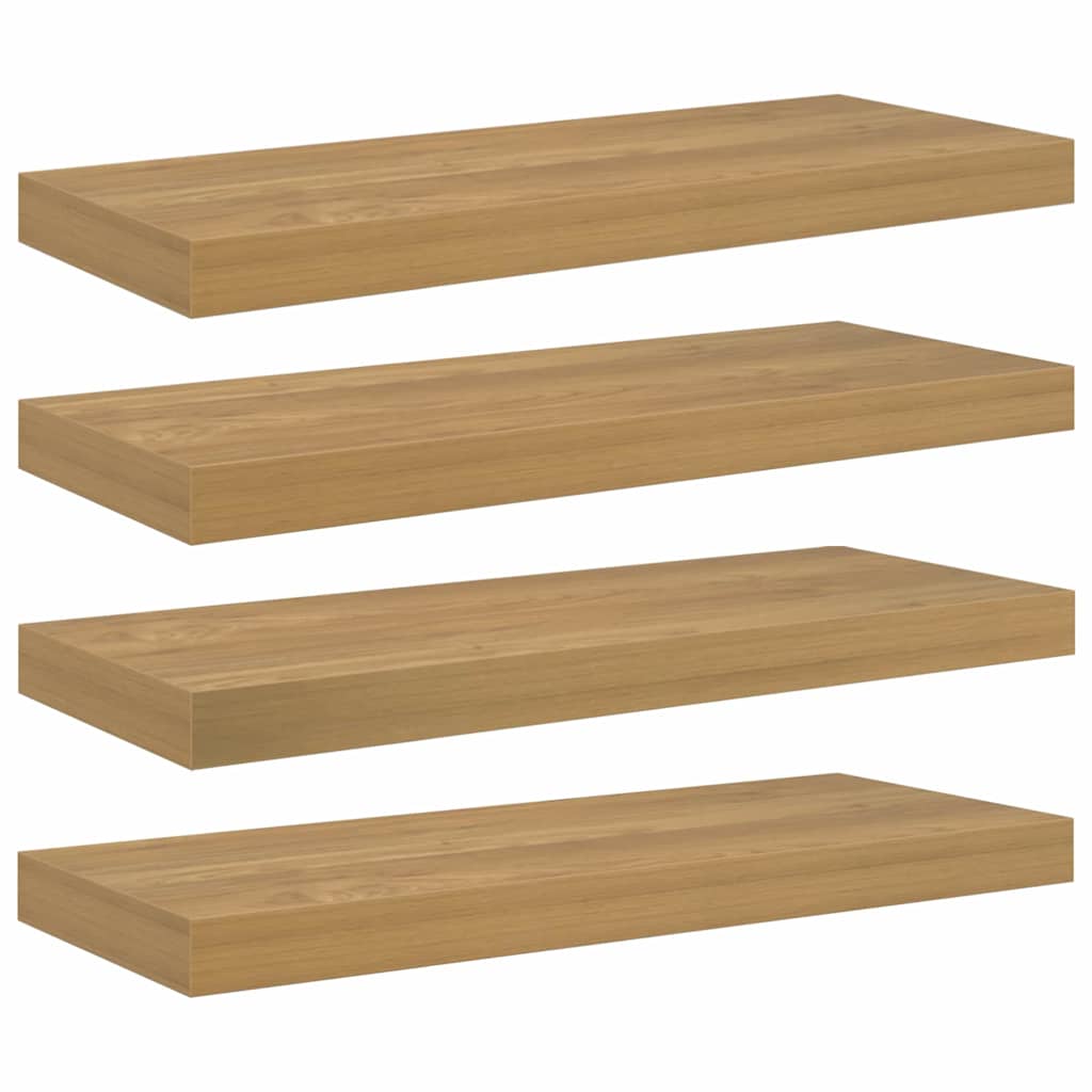 Seinähylly 4 pcs Ruskea 50 x 23 x 4 cm Tekninen puu