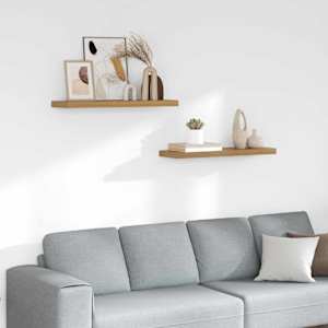Stenska polica 2 pcs Rjava 90 x 23,5 x 4 cm Konstruiran les