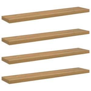 Nástěnná polička 4 pcs Hnědá 120 x 23,5 x 4 cm kompozitní dřevo - obrázek 2