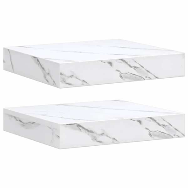 vidaXL Seinariiul 2 tk Valge Marmor 23 x 23,5 x 3,8 cm Tehispuit