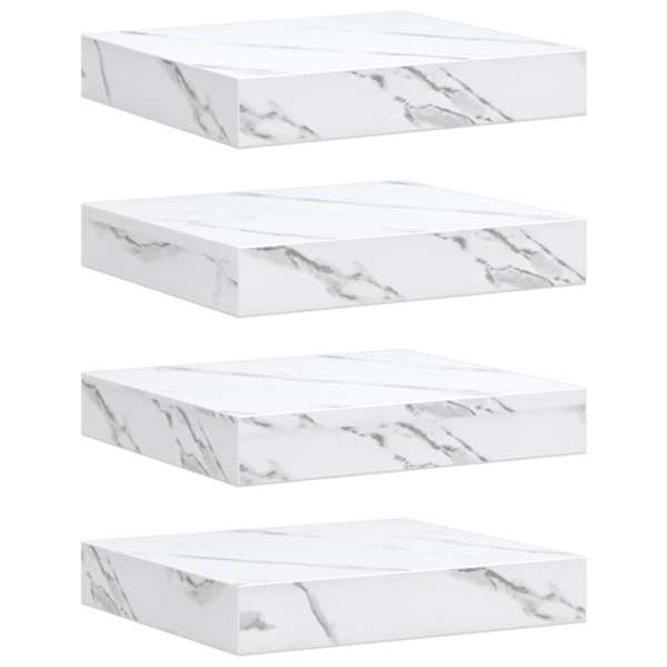 vidaXL Seinariiul 4 tk Valge Marmor 23 x 23,5 x 3,8 cm Tehispuit