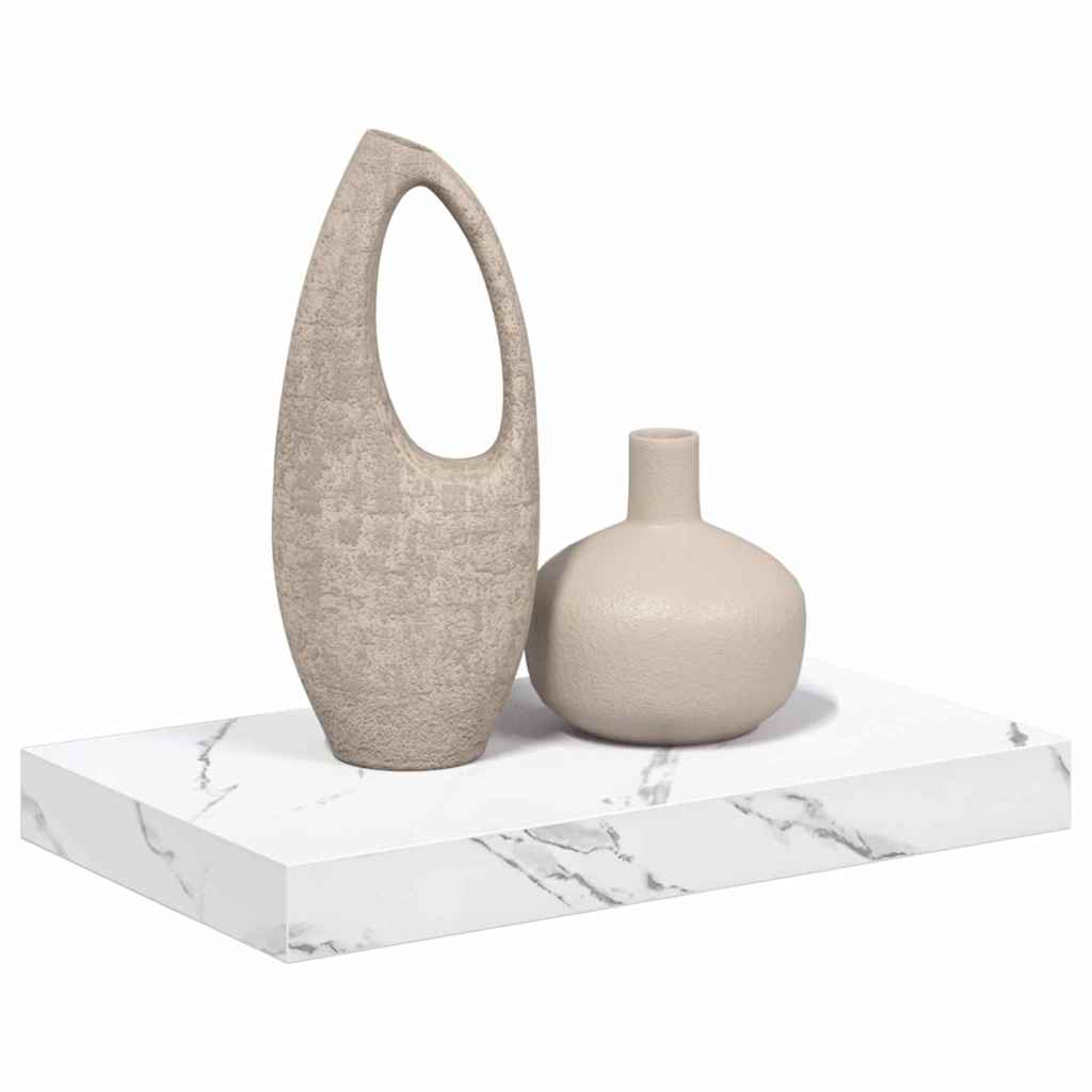 vidaXL Wandplank met opslag Wit Marmer 40 x 23,5 x 4 cm Bewerkt hout