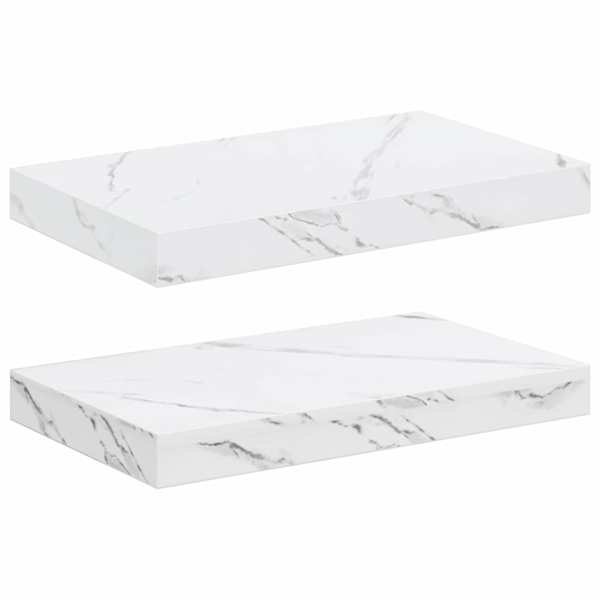 vidaXL Seinariiul 2 tk Valge Marmor 40 x 23,5 x 3,8 cm Tehispuit
