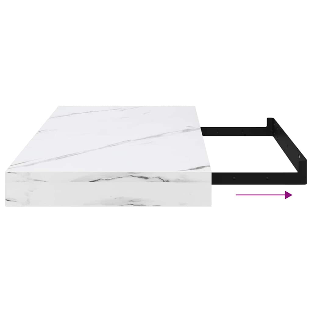 Stenska polica 4 pcs Beli marmor 50 x 23,5 x 4 cm - slika 13