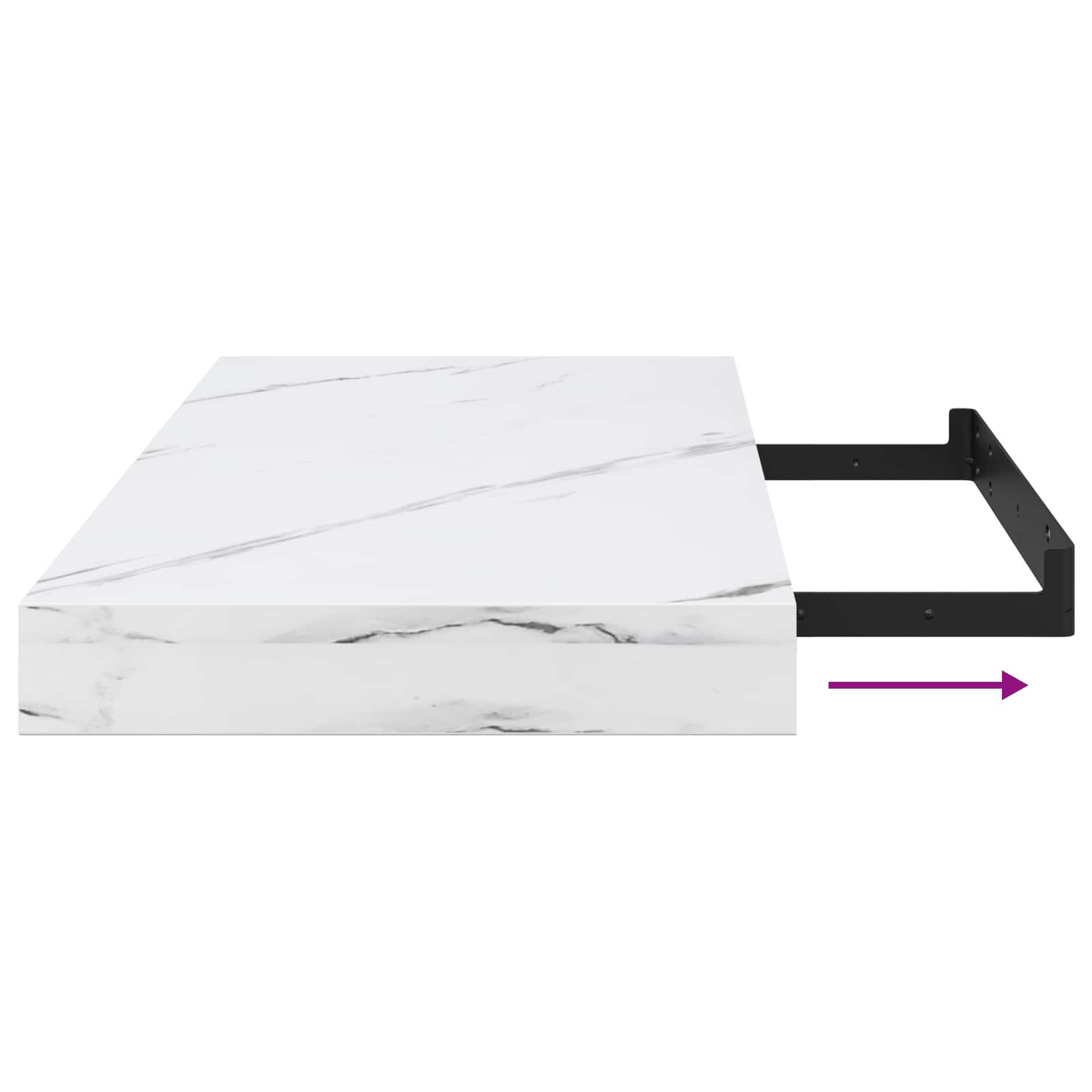 vidaXL Wandplank 4 st Wit Marmer 50 x 23,5 x 3,8 cm Bewerkt hout