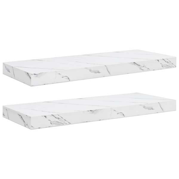 vidaXL Seinariiul 2 tk Valge Marmor 60 x 23,5 x 3,8 cm Tehispuit