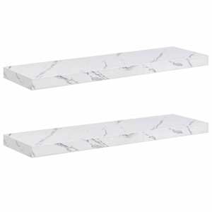 Nástěnná polička Nástěnný 2 pcs Bílý mramor 80 x 23,5 x 4 cm - obrázek 2