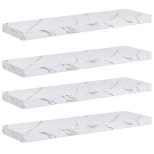 Nástěnná polička Nástěnná montáž 4 pcs Bílý mramor - obrázek 2