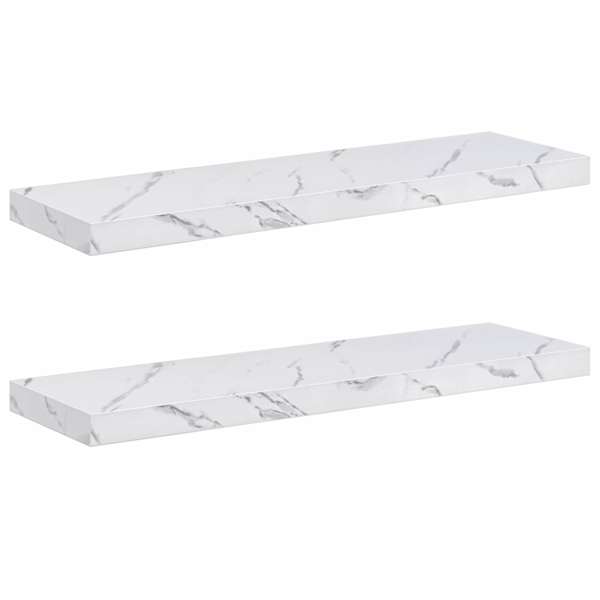 vidaXL Seinariiul 2 tk Valge Marmor 90 x 23,5 x 3,8 cm Tehispuit