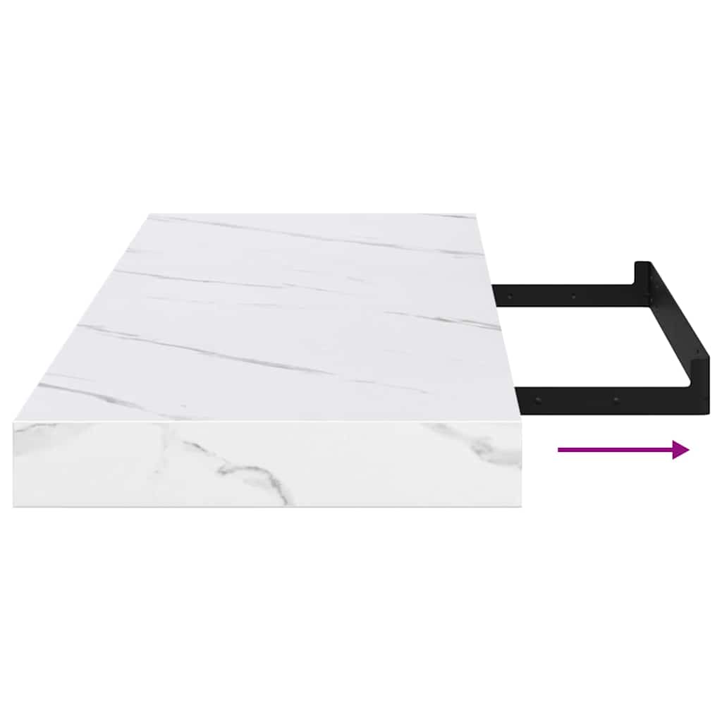 Stenska polica 2 pcs Beli marmor 90 x 23,5 x 4 cm - slika 13
