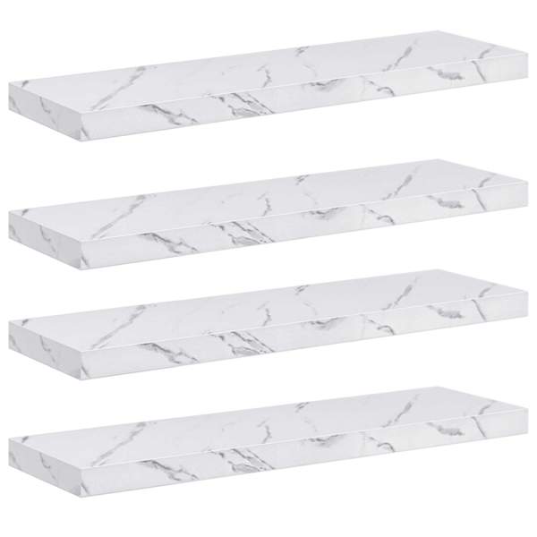 vidaXL Seinariiul 4 tk Valge Marmor 90 x 23,5 x 3,8 cm Tehispuit