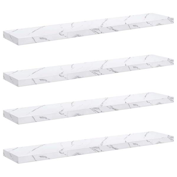 vidaXL Seinariiul 4 tk Valge Marmor 120 x 23,5 x 3,8 cm Tehispuit