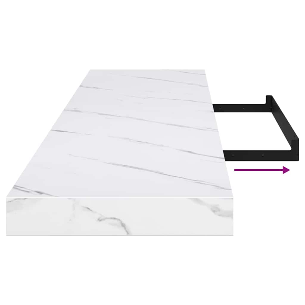 Stenska polica 4 pcs Beli marmor 120 x 23,5 x 4 cm - slika 13