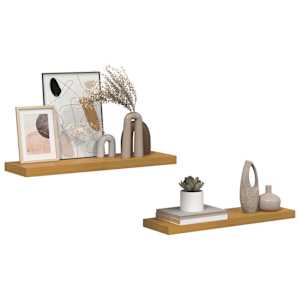 Nástěnná polička 2 pcs Béžová 90 x 23,5 x 4 cm kompozitní dřevo - obrázek 3