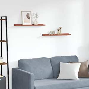 Stenska polica 2 pcs Rdeča 60 x 9 x 3 cm Konstruiran les