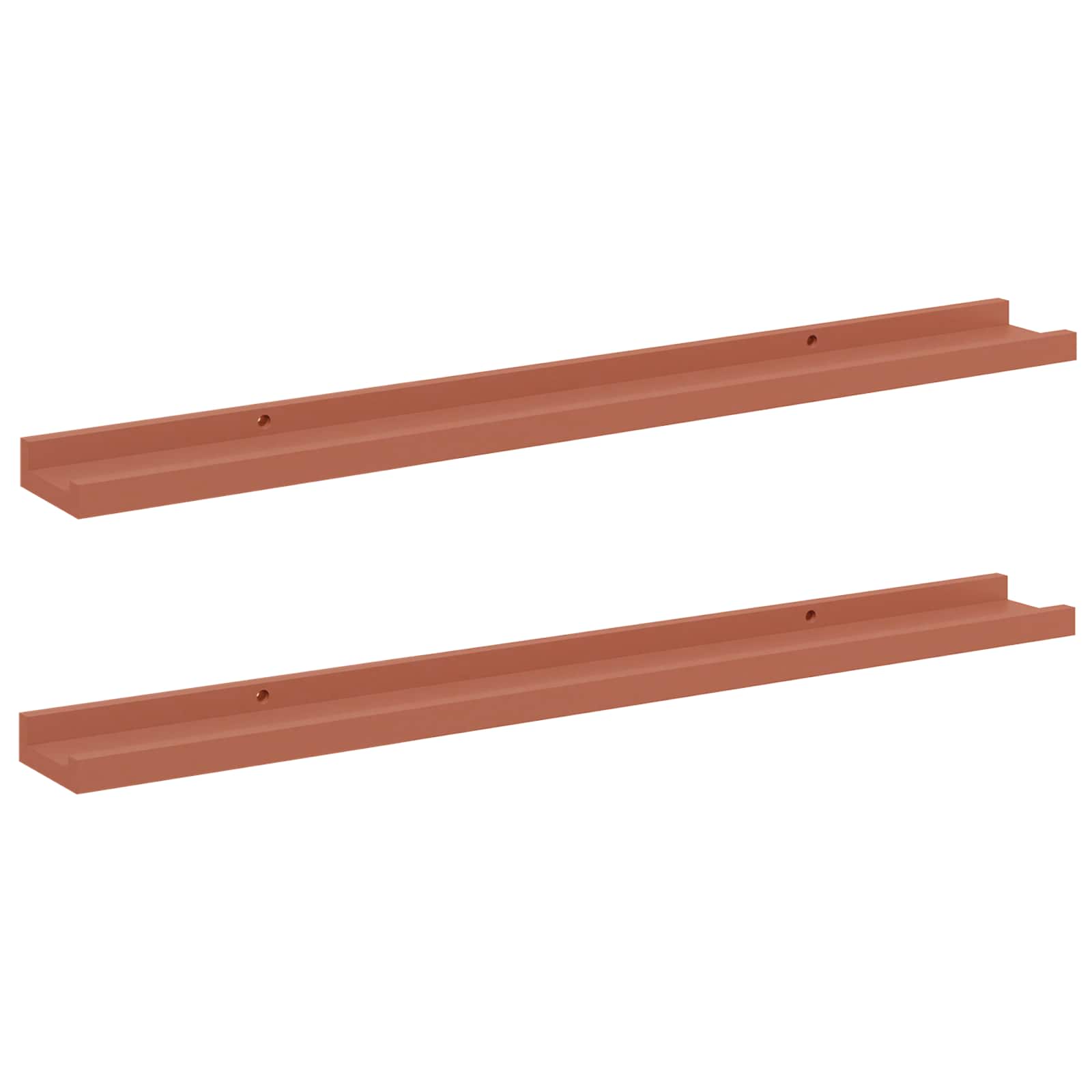 Thumbnail - vidaXL Wandregal mit Regal 2 pcs Rot 80 x 9 x 3 cm Holzwerkstoff