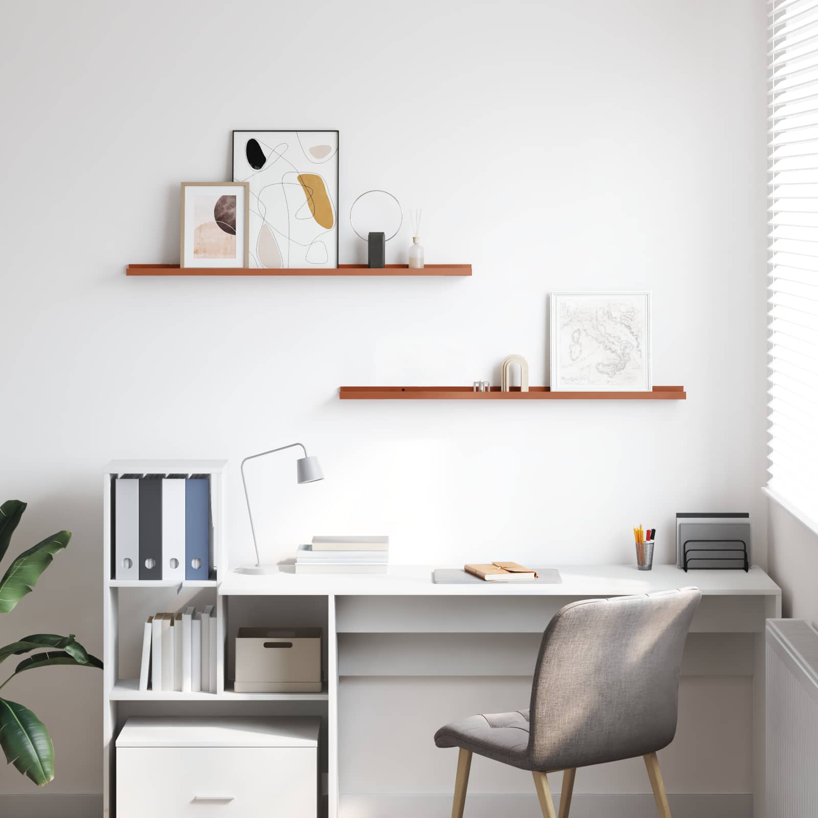 Seinähylly hyllyllä 2 pcs Punainen 100 x 9 x 3 cm Tekninen puu - Image 4