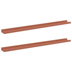 Nástěnná polička 2 pcs Červená 100 x 9 x 3 cm kompozitní dřevo - obrázek 2