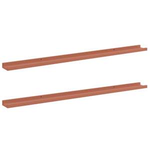 Nástěnná polička 2 pcs Červená 115 x 9 x 3 cm kompozitní dřevo - obrázek 2