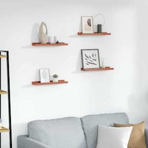 Nástěnná polička 4 pcs Červená 40 x 9 x 3 cm kompozitní dřevo - obrázek 1