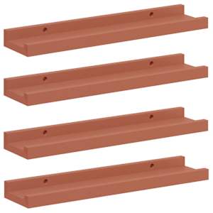Nástěnná polička 4 pcs Červená 40 x 9 x 3 cm kompozitní dřevo - obrázek 2