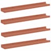 vidaXL Seinariiul 4 tk Punane 60 x 9 x 3 cm Tehispuit