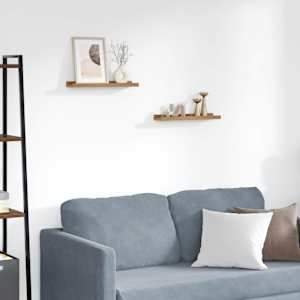 Stenska polica 2 pcs Rjava 40 x 9 x 3 cm Konstruiran les