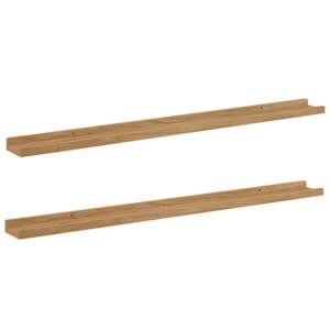 Nástěnná polička 2 pcs Hnědá 100 x 9 x 3 cm kompozitní dřevo - obrázek 2