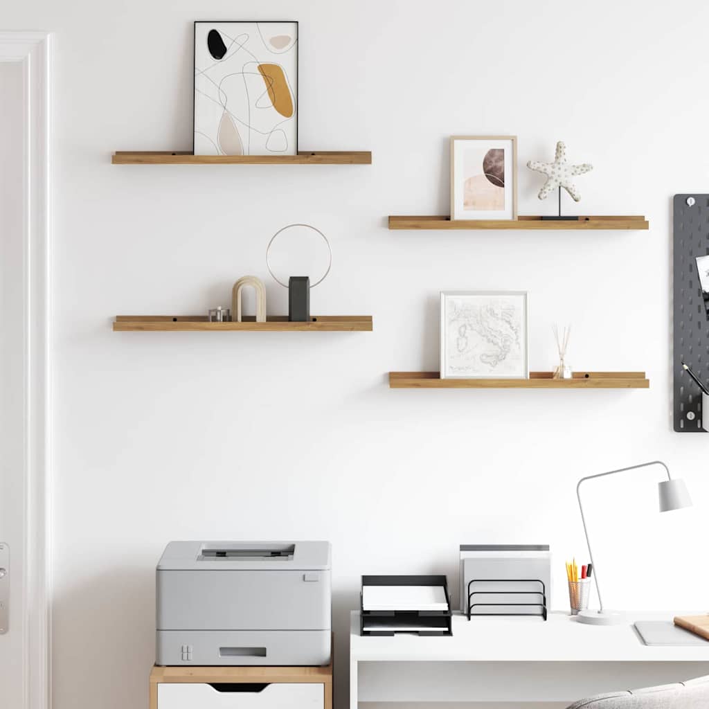 Seinähylly hyllyllä 4 pcs Ruskea 60 x 9 x 3 cm Tekninen puu - Image 4