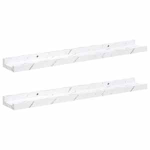 Nástěnná polička s policí 2 pcs Bílý mramor 60 x 9 x 3 cm - obrázek 2
