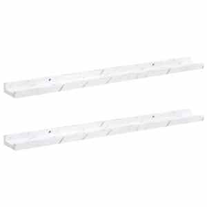 Nástěnná polička s policí 2 pcs Bílý mramor 80 x 9 x 3 cm - obrázek 2