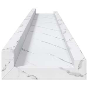 Nástěnná polička s policí 2 pcs Bílý mramor 80 x 9 x 3 cm - obrázek 8