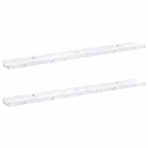 Nástěnná polička s policí 2 pcs Bílý mramor 100 x 9 x 3 cm - obrázek 2