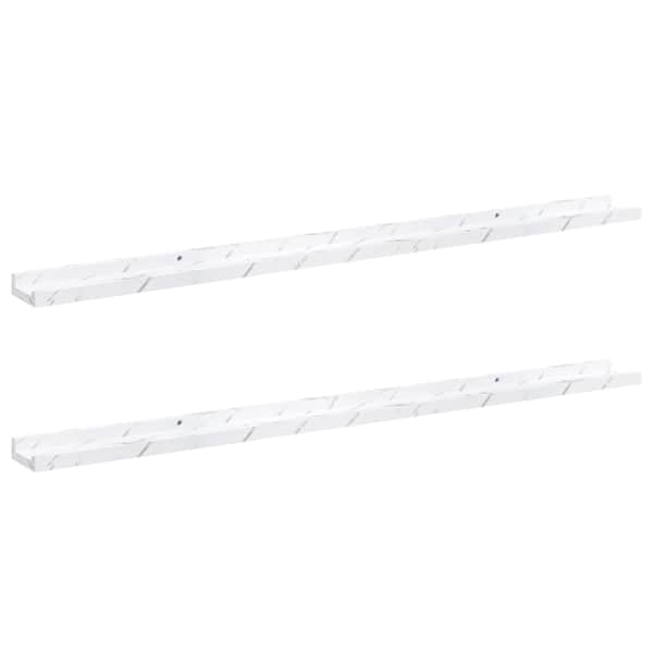 vidaXL Seinariiul 2 tk Valge Marmor 115 x 9 x 3 cm Tehispuit
