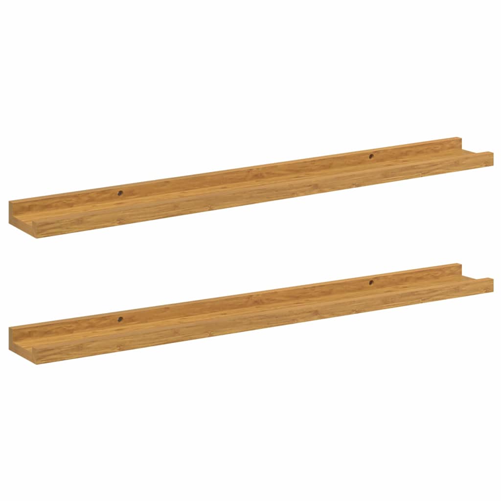 Wandplank met plank 2 pcs Beige 80 x 9 x 3 cm Bewerkt hout | luizaXL | Dé meubelwinkel voor elk interieur Wandplank met plank 2 pcs Beige 80 x 9 x 3 cm Bewerkt hout - Afbeelding 2