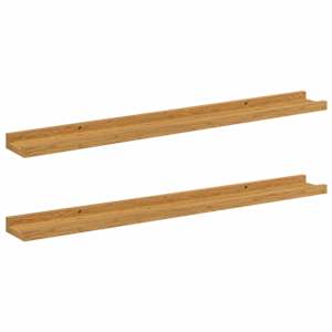 Nástěnná polička 2 pcs Béžová 80 x 9 x 3 cm kompozitní dřevo - obrázek 2