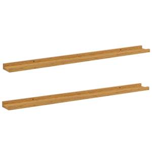 Nástěnná polička 2 pcs Béžová 100 x 9 x 3 cm kompozitní dřevo - obrázek 2