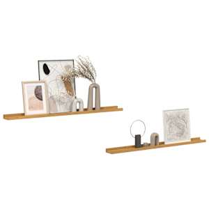 Nástěnná polička 2 pcs Béžová 100 x 9 x 3 cm kompozitní dřevo - obrázek 3