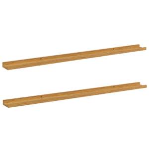 Nástěnná polička 2 pcs Béžová 115 x 9 x 3 cm kompozitní dřevo - obrázek 2