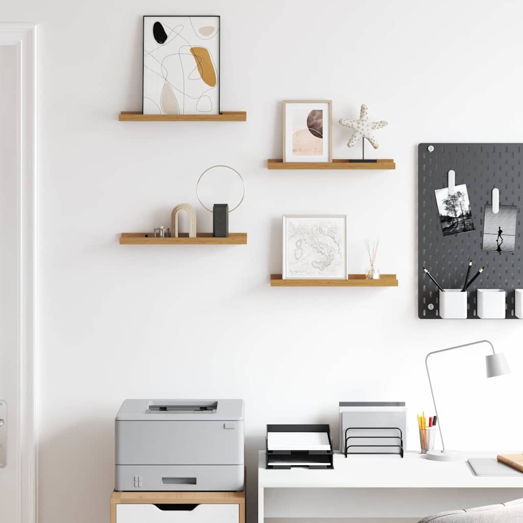 Wandplank met plank 4 pcs Beige 40 x 9 x 3 cm Bewerkt hout | luizaXL | Dé meubelwinkel voor elk interieur Wandplank met plank 4 pcs Beige 40 x 9 x 3 cm Bewerkt hout - Afbeelding 4